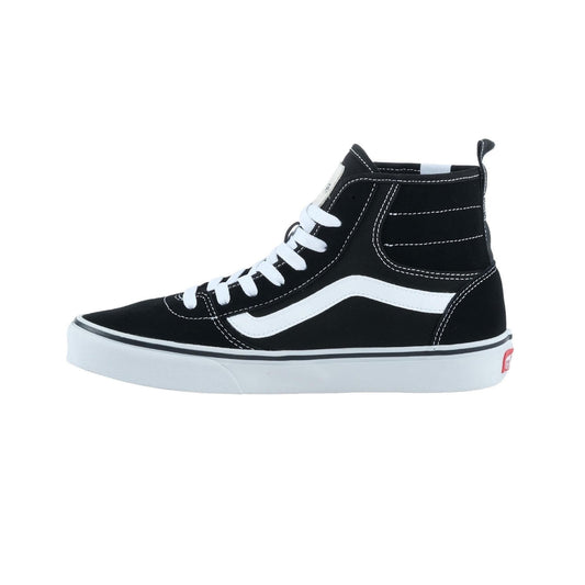 Vans Men's Ashwood Hi Decon Shoe | High Top Fashion Sneakers with Padded Ankle Support, Suede/Canvas Black/White, 11