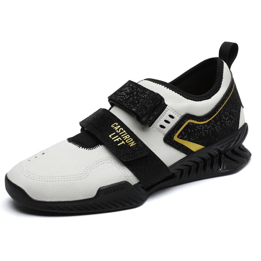 Weightlifting Shoes - High Stability Squat Shoes for Men Women with Non-Slip Rubber Sole, Wide Toe Box & Heel Support for Lifting Powerlifting, Gym, Black/White