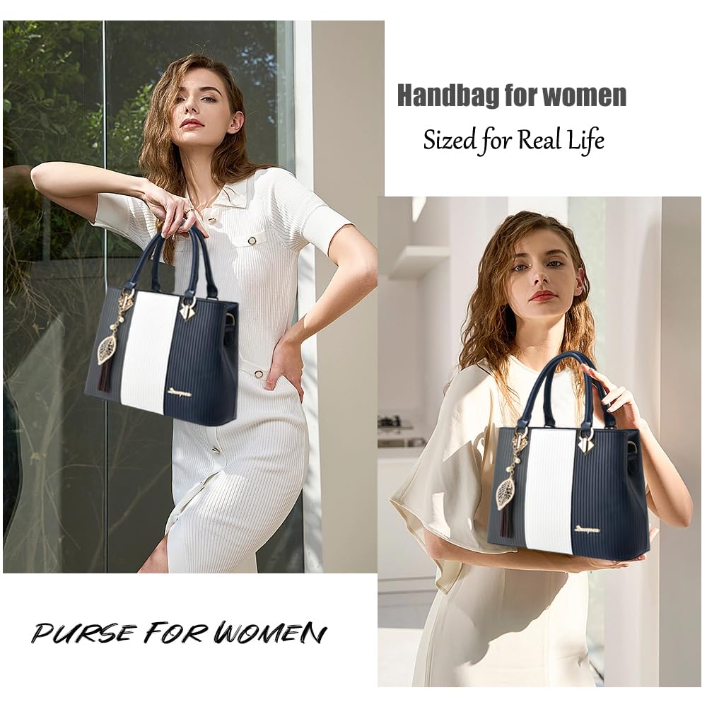 SiMYEER Purses and Handbags for Women Leather Tote Shoulder Bag Medium Satchel Purse Top Handle Bags for Ladies