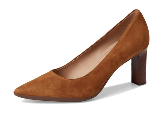 Cole Haan Women's Grand Ambition 2.0 Angelica Pumps, Tobacco Suede/Brown Stack, 8-B US