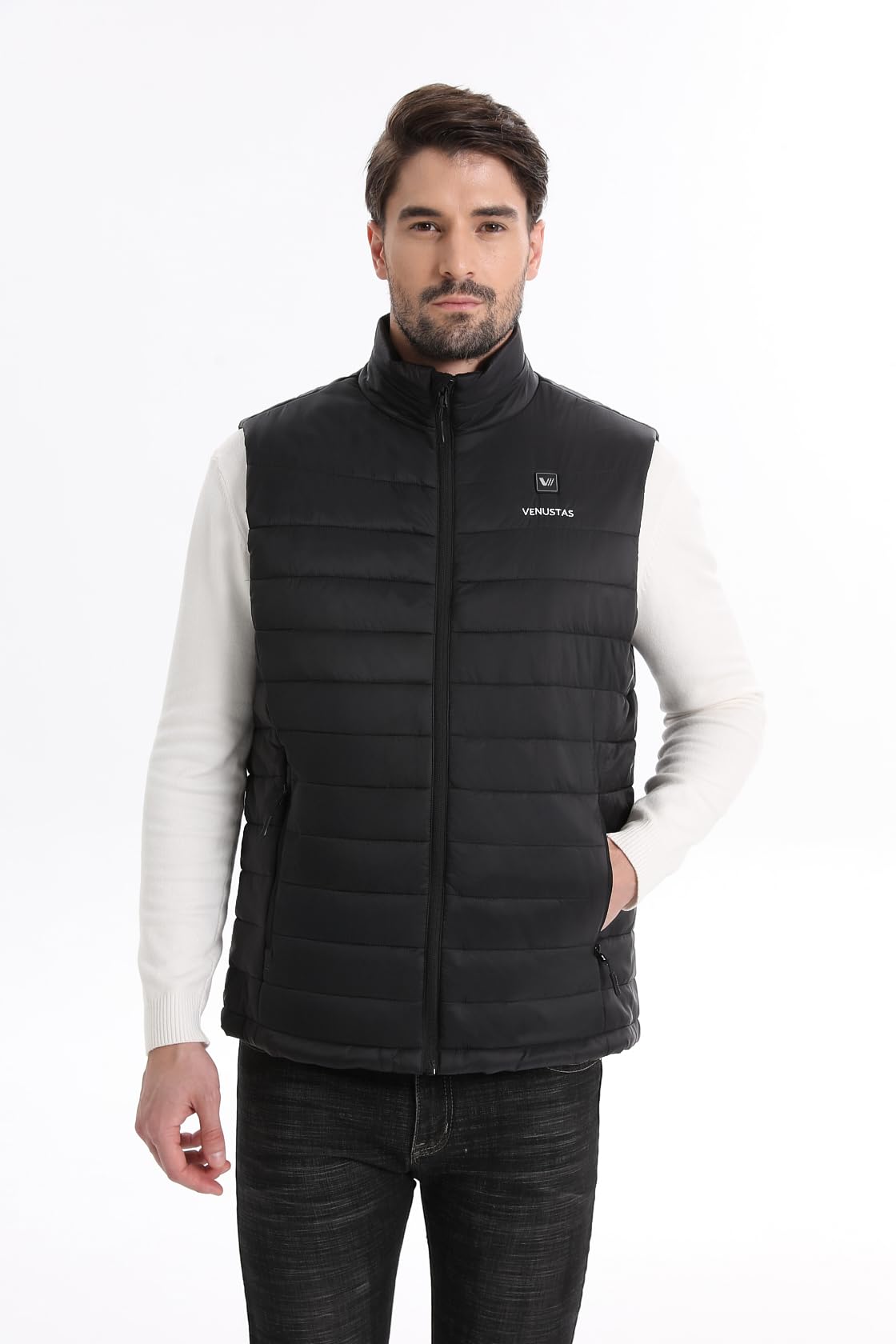 Venustas Men's Heated Vest with Battery, Up to 20 Hours of Warmth, Winter Quilted Vest for Outdoor