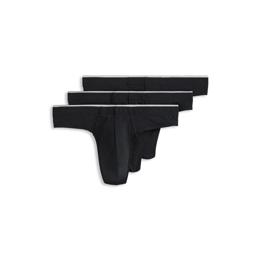 Jockey Men's Underwear True Style Thong - 3 Pack, Black Night, L