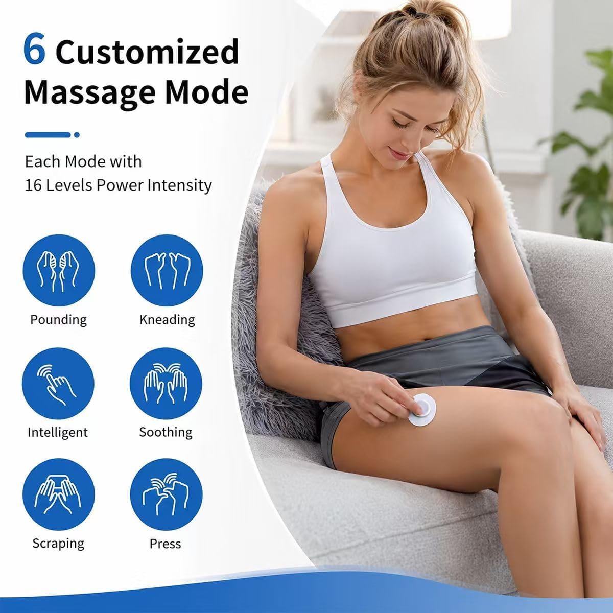 tebazoew Relivex Muscle Massage, Wireless & Compact with Charging Case, Perfect for Office, Gym, Travel(White)
