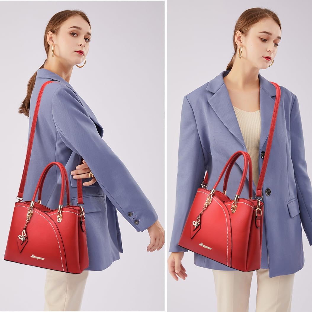 SiMYEER Satchel Purses and Handbags for Women Leather Crossbody Bags Shoulder Tote Bags