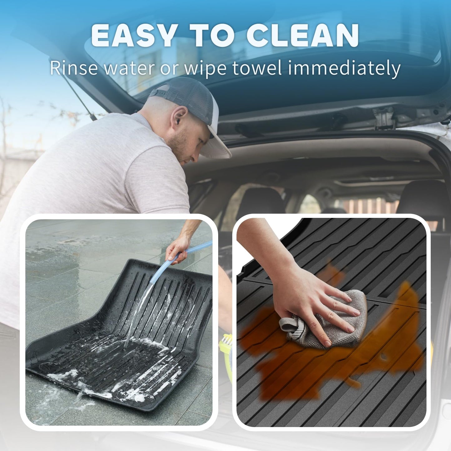 Maysoo 2025 2026 New Tesla Model Y Juniper Floor Mats Set Set of 6 Mats All Weather TPE Non-Slip Floor Liners and Front and Rear Trunk Liner (Only for Tesla Model Y Juniper)