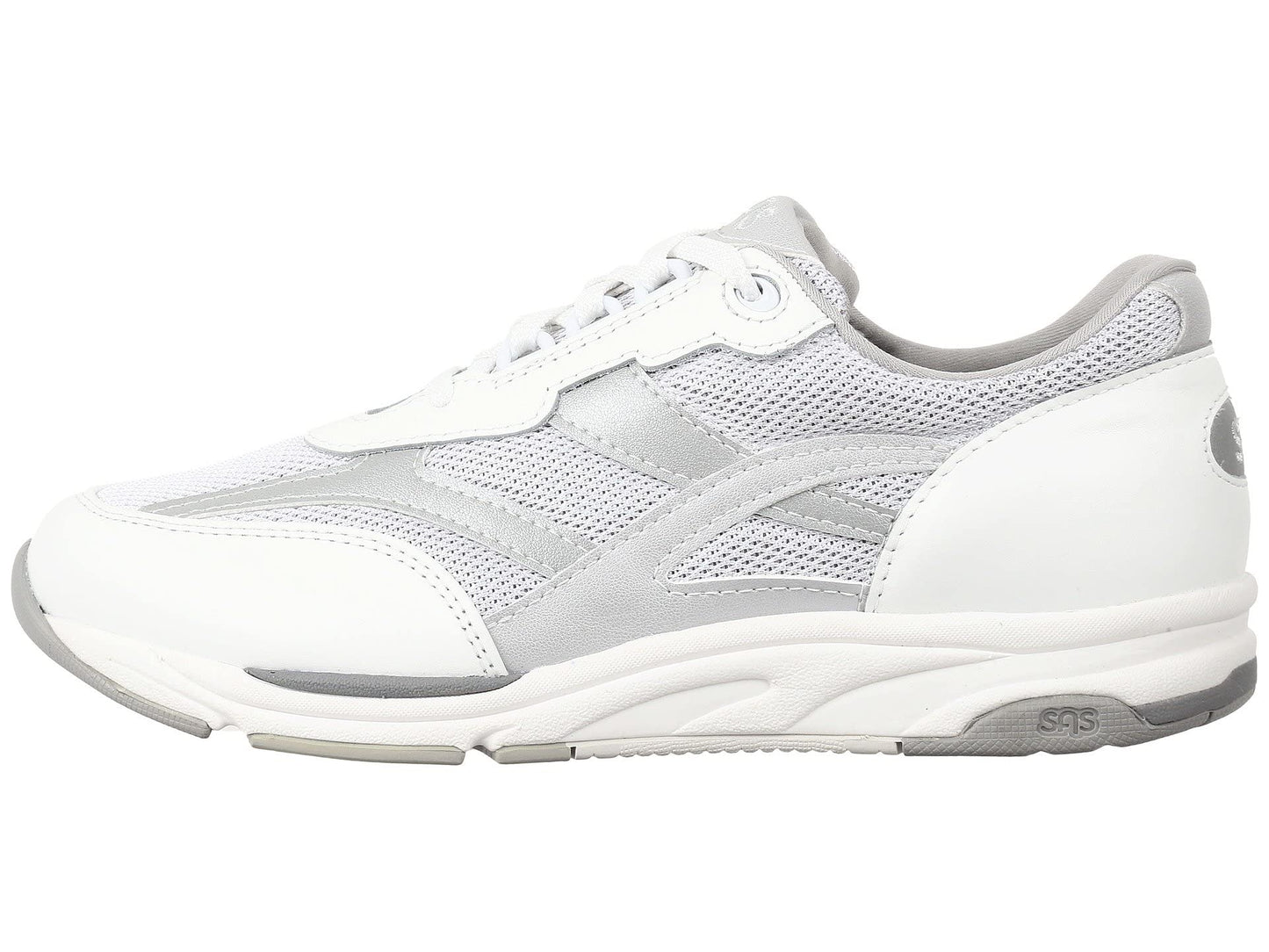 SAS Tour Mesh Shoes for Women – Suede & Mesh Uppers – Cushioned Tongue – Removable Footbed – Rubber Outsole Silver 6 WWW - Triple Wide (E-EE)