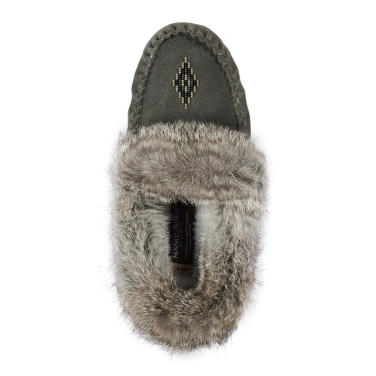 MANITOBAH Street Charcoal Suede Moccasin Womens L06