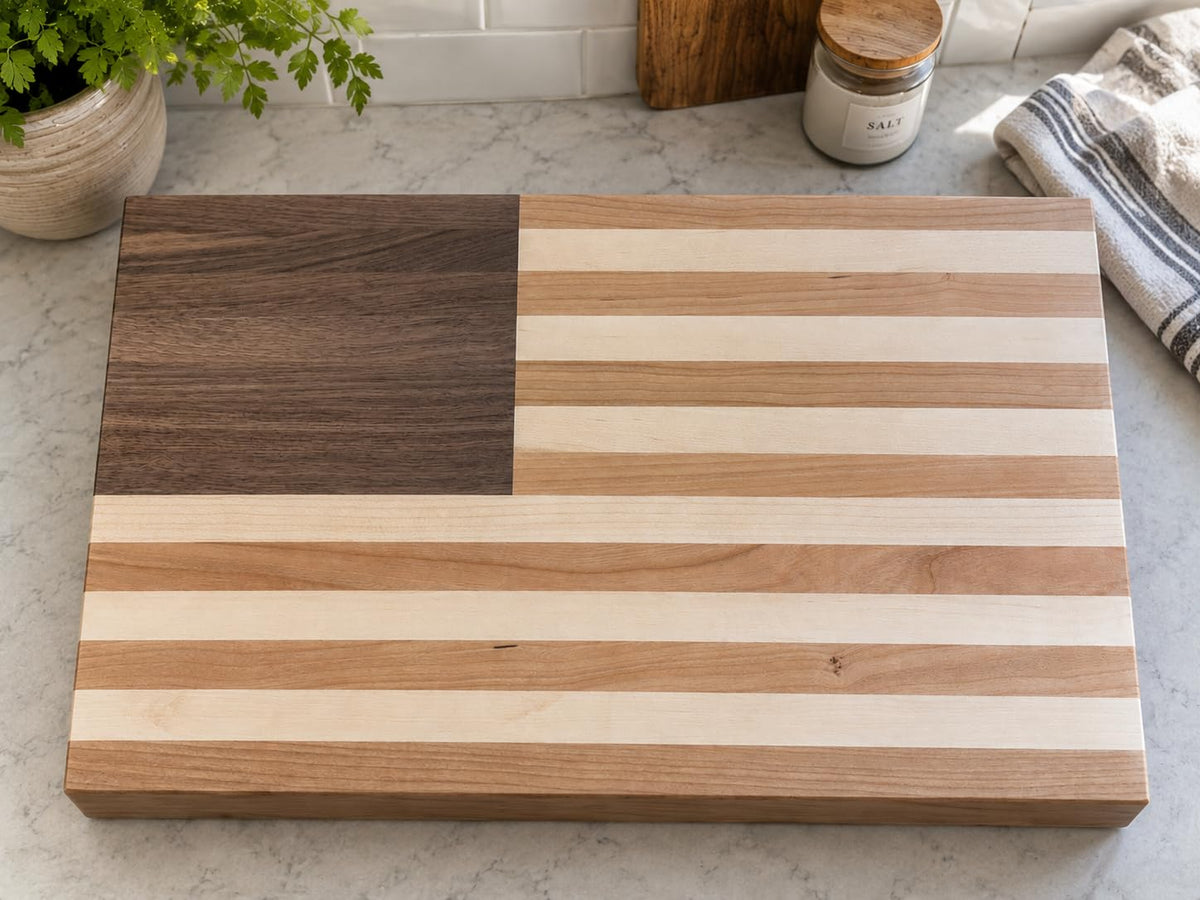 Personalized American Flag Cutting Board
