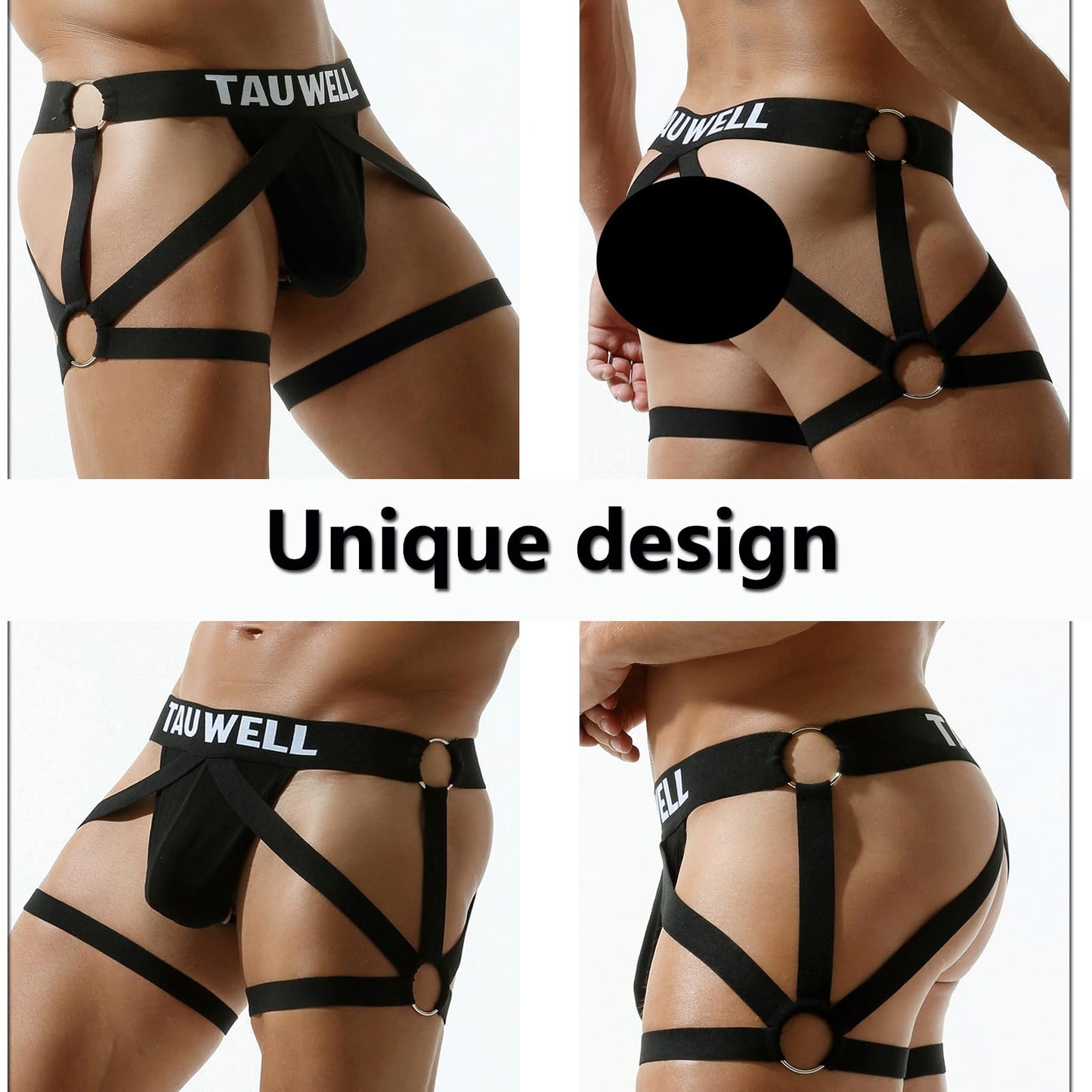 Kinizpl Mens Jockstrap Underwear Wide Belt Athletic Supporter for Men Thongs Sport Underwear Jock Strap Black