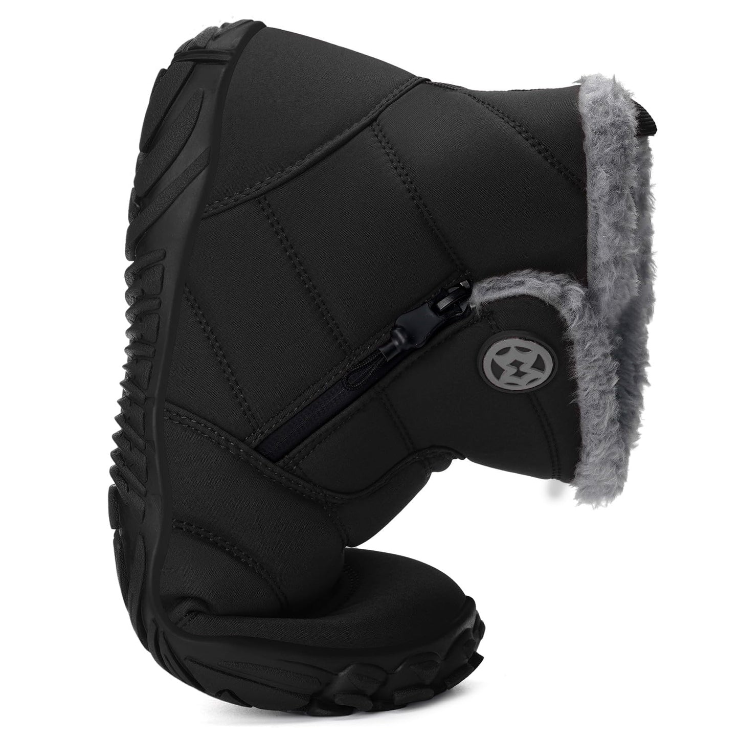 Womens Mens Barefoot Boots Shoes Winter Snow Boots Warm Ankle Booties Zero Drop Sole Wide Toe Box Fur Lined Outdoor Sneakers,47 Black