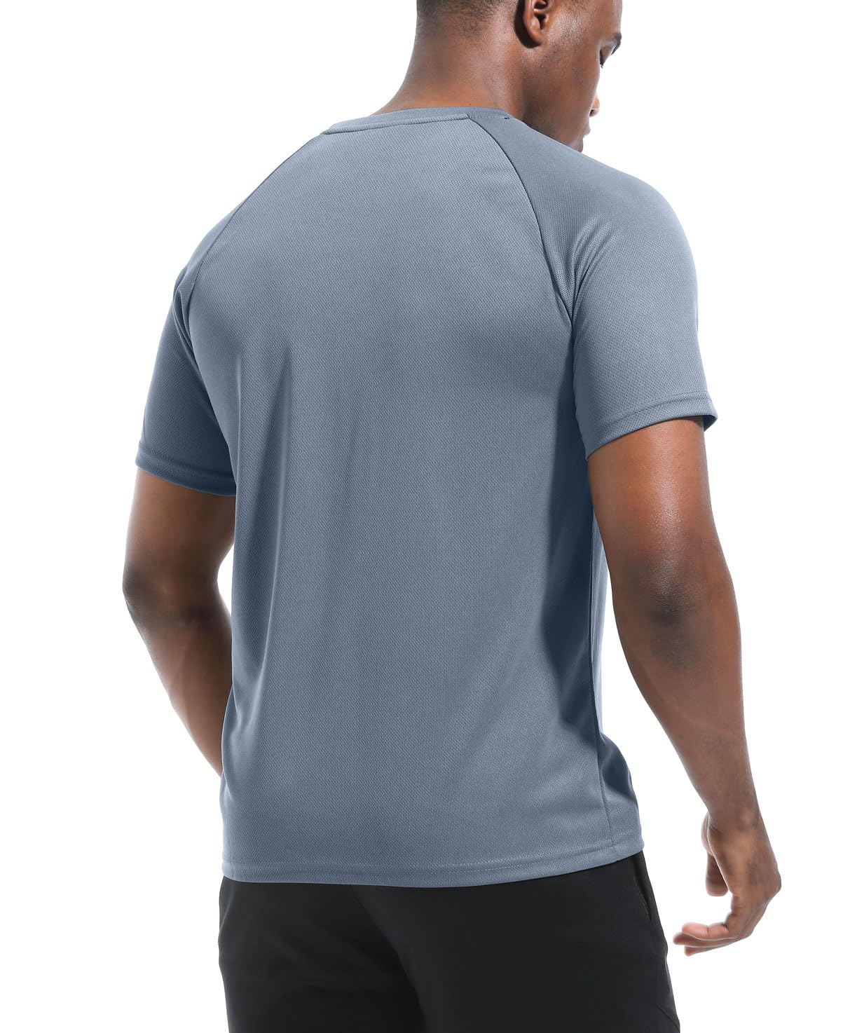 Men's 3 Packs Sport Shirts Fitness Tops Training Shirts Dry Fit Performance Workout Athletic Running Short Sleeve T-Shirt Tops Black/Gray/HGrey-3P03-L