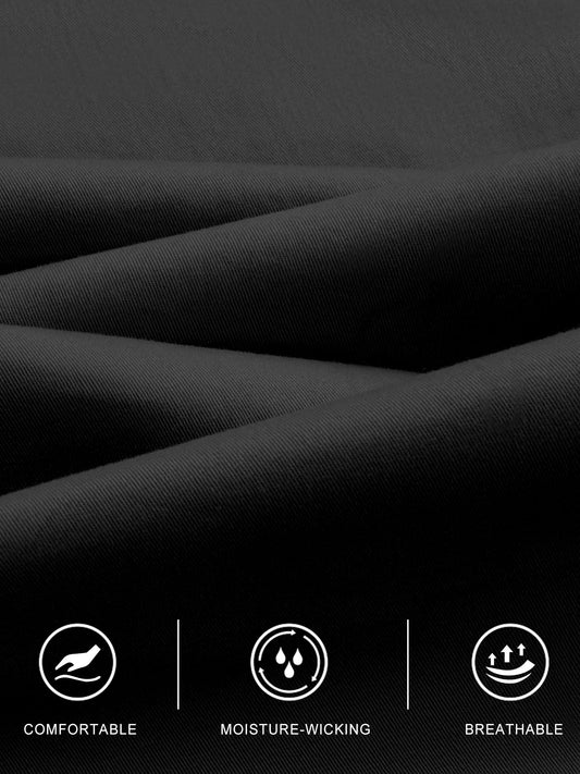 JEMLDL Joggers for Men Elastic Waist Drawstring with Flap Pockets Mens Cargo Pants Baggy Sweatpants for Men Black,38,XL