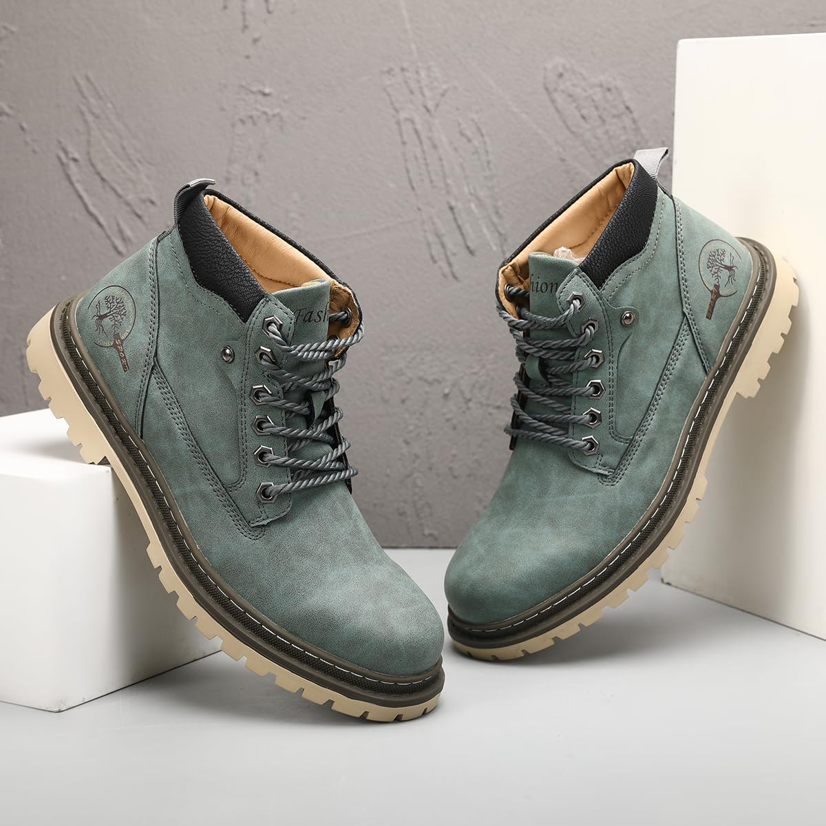 Shaire Men's Leather Chukka Boots | Lace-Up Ankle Boots for Men | Casual Comfort Boots
