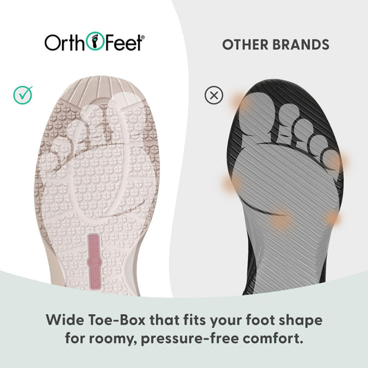 Orthofeet Women's Orthopedic Knit Kita Hands-Free Sneakers, Floral Pink, Size 8