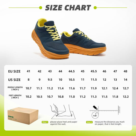 Men's Orthopedic Diabetic Wide Walking Shoes: Comfort Plantar Fasciitis Heel Spur Arch Support Pain Relief Tennis Shoes, Adjustable Fit Achilles Tendonitis Hiking Sneakers Dark Blue Size 9.5