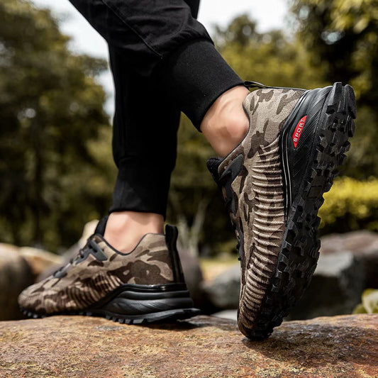 Kricely Men's Trail Running Shoes Fashion Hiking Sneakers for Men Camo Tennis Cross Training Shoe Mens Casual Outdoor Walking Footwear Size 10.5