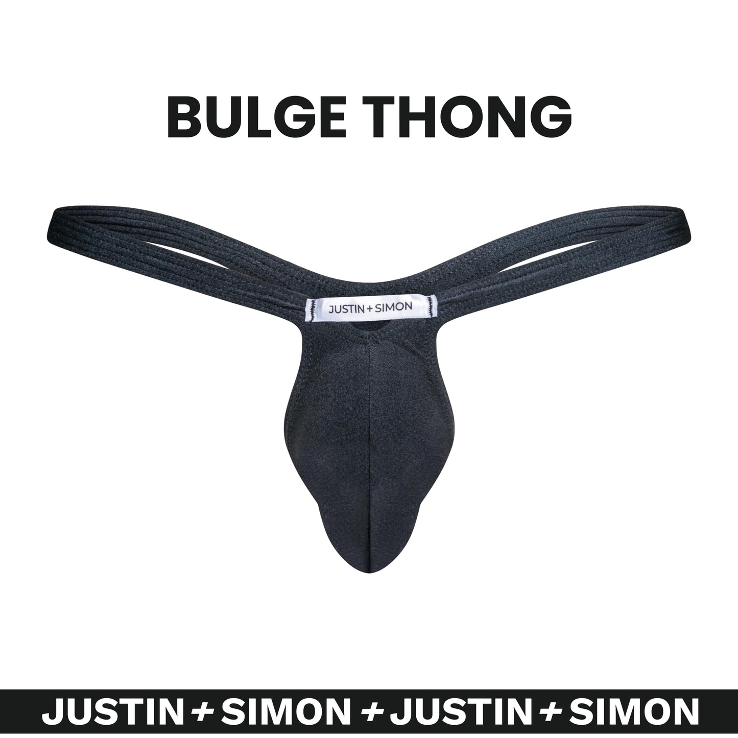 MALEBASICS Men's Thong Underwear Bulge Pouch - Sexy Low Rise G-String T-Back Bikini, Breathable Nylon Stretch Fit Black S