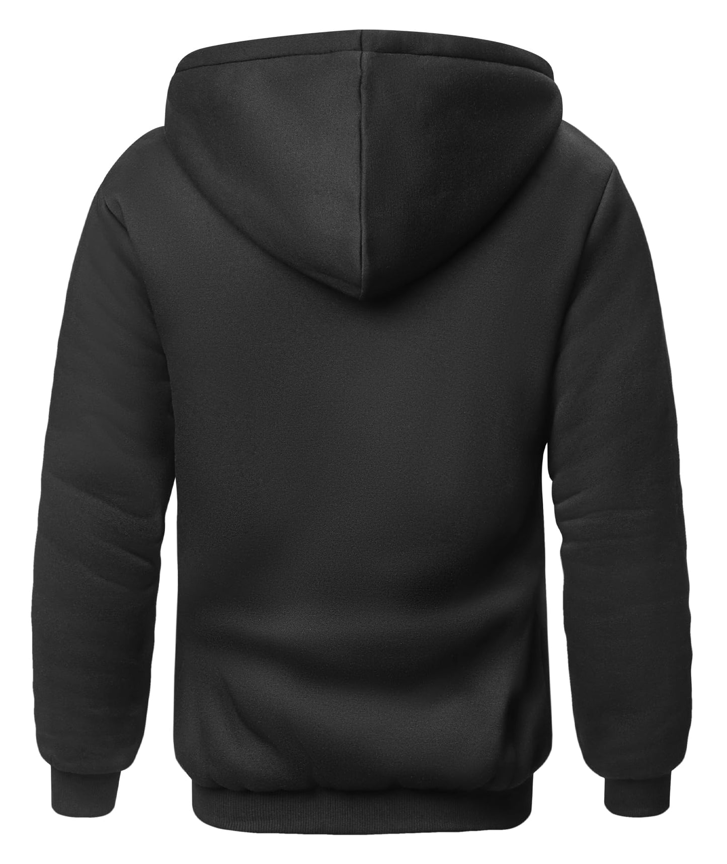 SCODI Hoodies for Men Heavyweight Fleece Sweatshirt - Full Zip Up Thick Sherpa Lined Hooded Sweatshirts Black XX-Large