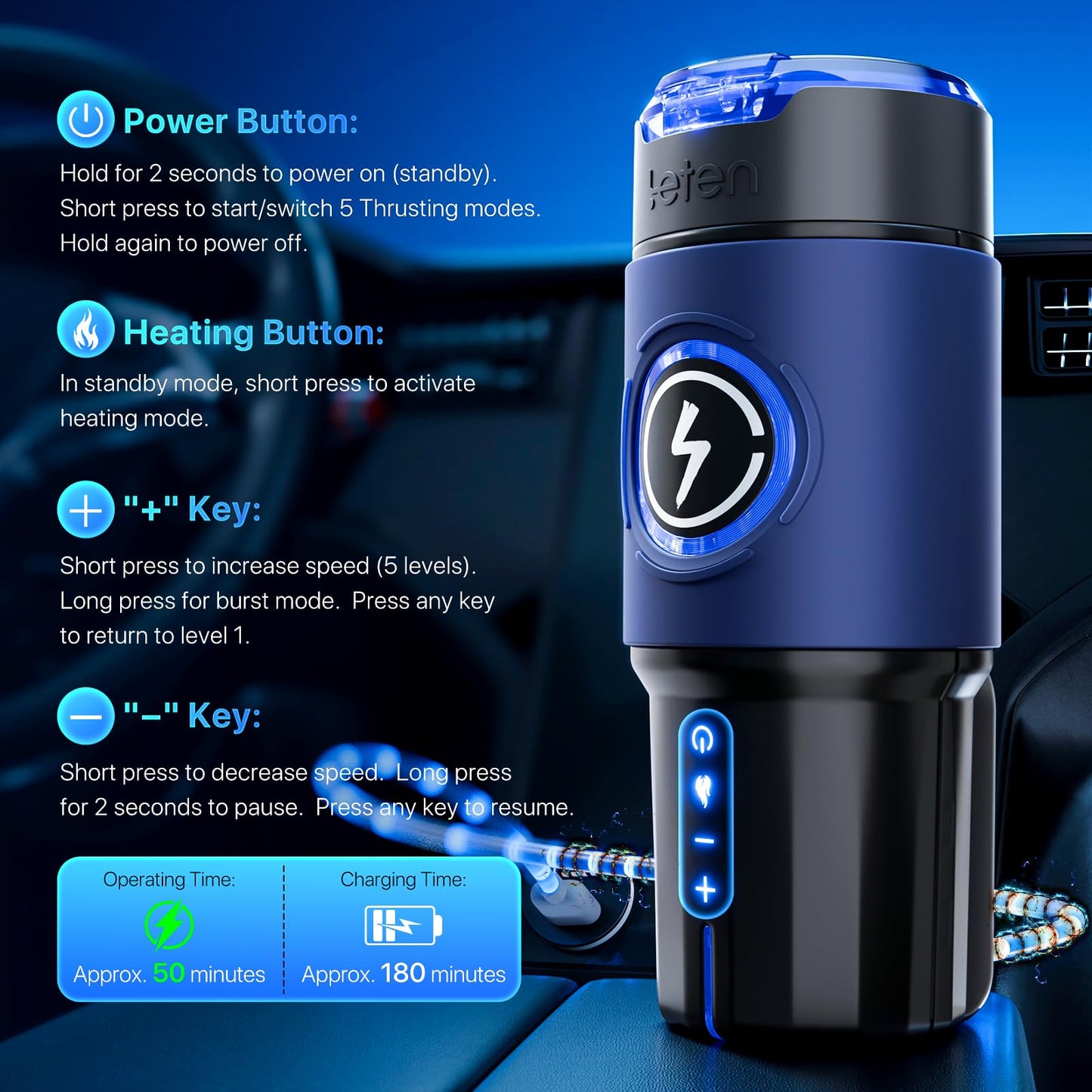 EINSEO Male Masturbator Sex Toys for Men - Thrusting Male Stroker with 360° Heating, 5-Speed Smooth Motion Blowjob Adult Men's Sex Toy, Silent Brushless Motor, Pocket Pussy Realistic Sleeve Penis Pump