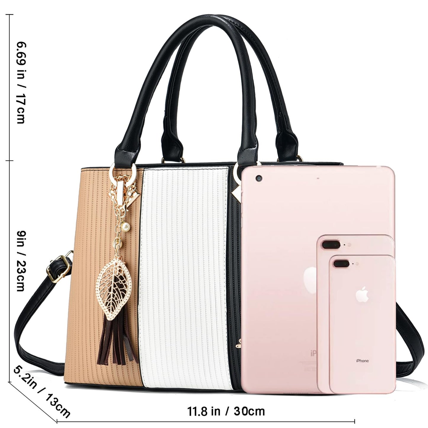 SiMYEER Purses and Handbags for Women Leather Tote Shoulder Bag Medium Satchel Purse Top Handle Bags for Ladies