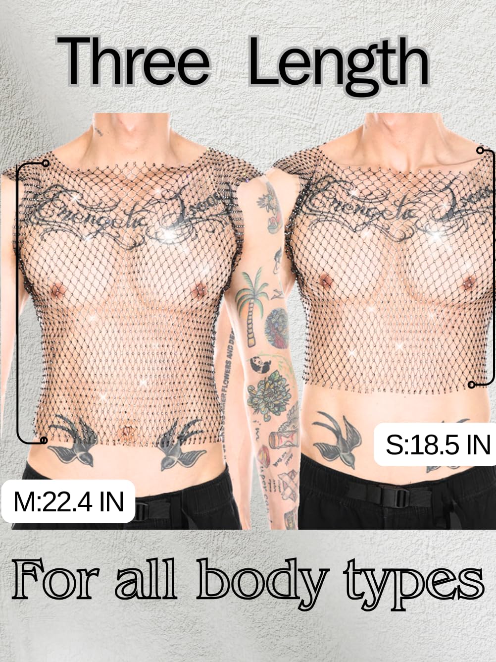 Kaei&Shi Rhinestone Mens Tank Tops Sheer Mesh See Through Fishnet Sparkly Rave Outfit Festival Crop Men Shirt Sexy Club Party,Pink,Small