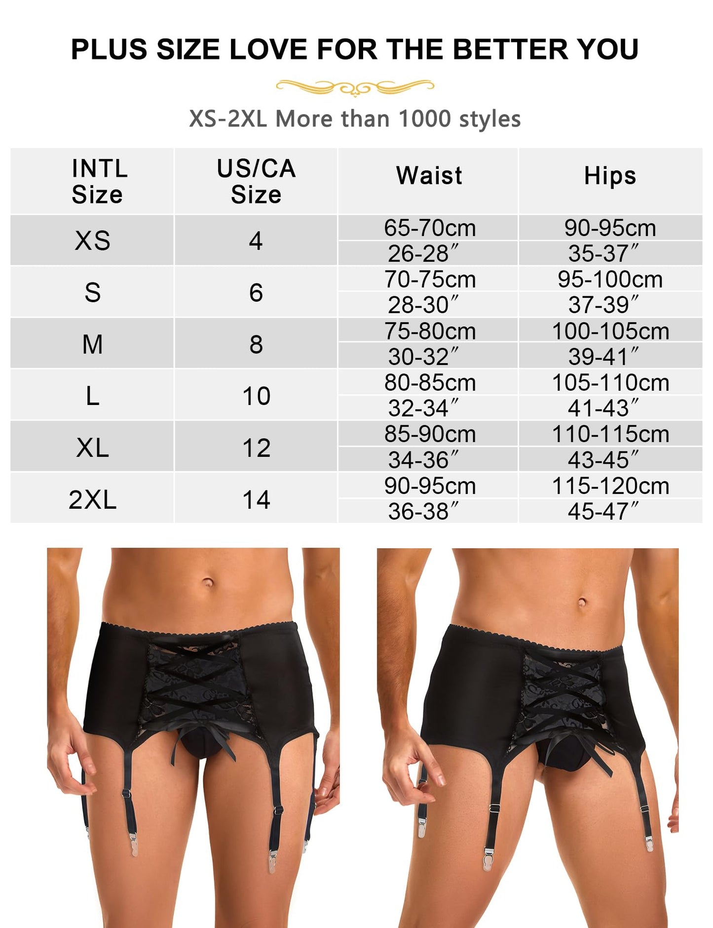 ohyeahlady Men's Sissy Gaters Belt Thong Panties lingerie Crossdressing G-string Bikini Briefs Underwear Suspender Garter Belt Black
