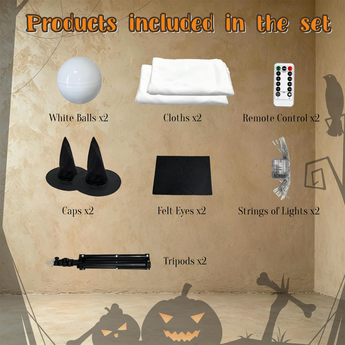 2Pack Halloween Ghost Decorations Outdoor/Indoor with Remote Lights