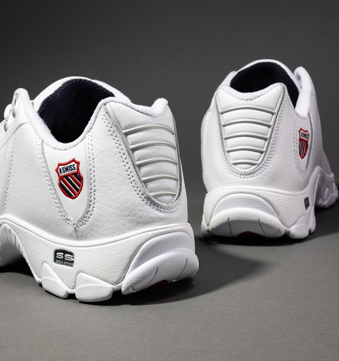 K-Swiss Men's ST329 CMF Sneaker, White/Navy/Red, 10.5 M