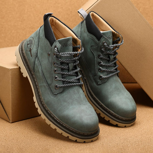 Shaire Men's Leather Chukka Boots | Lace-Up Ankle Boots for Men | Casual Comfort Boots