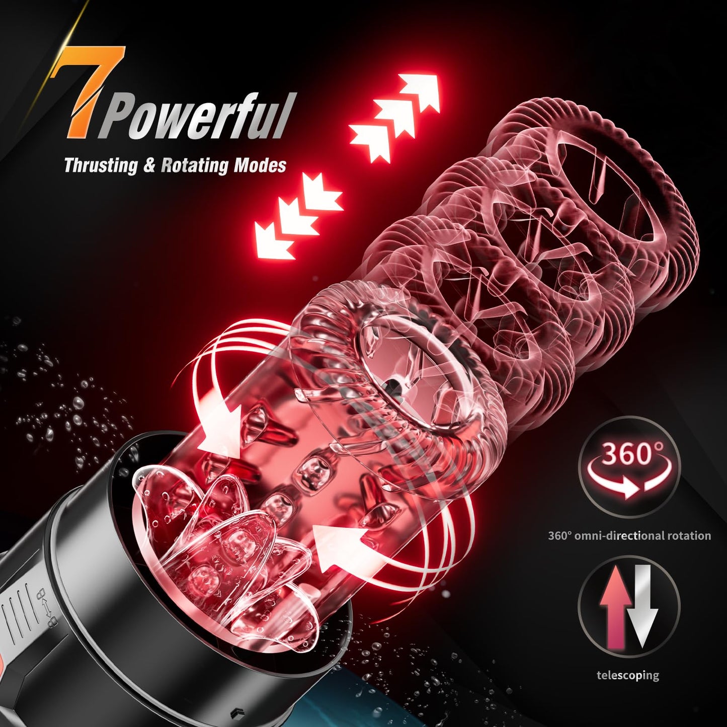 Mrgras Male Masturbator Penis Pump - Male Sex Toys for Men with Upgrade 12 S Vacuum Pump & 7 Thrusting Rotating Vibrating Sucking Licking LCD Adult Toys Mens Sex Toys Pumps & Enlargers