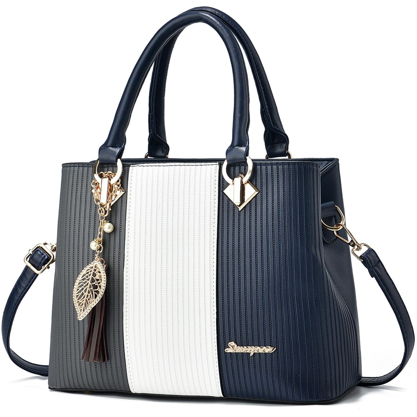 SiMYEER Purses and Handbags for Women Leather Tote Shoulder Bag Medium Satchel Purse Top Handle Bags for Ladies