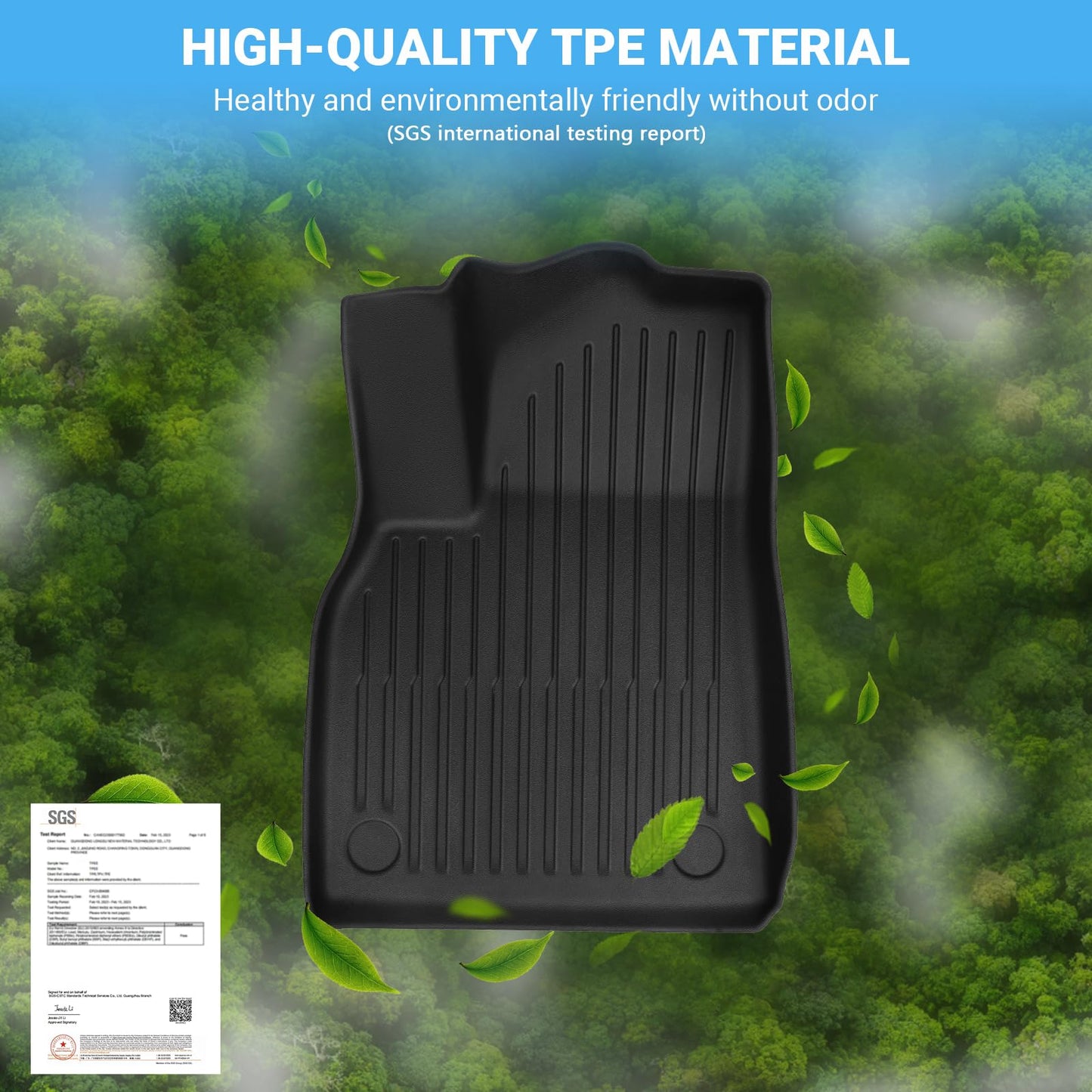 Maysoo 2025 2026 New Tesla Model Y Juniper Floor Mats Set Set of 6 Mats All Weather TPE Non-Slip Floor Liners and Front and Rear Trunk Liner (Only for Tesla Model Y Juniper)