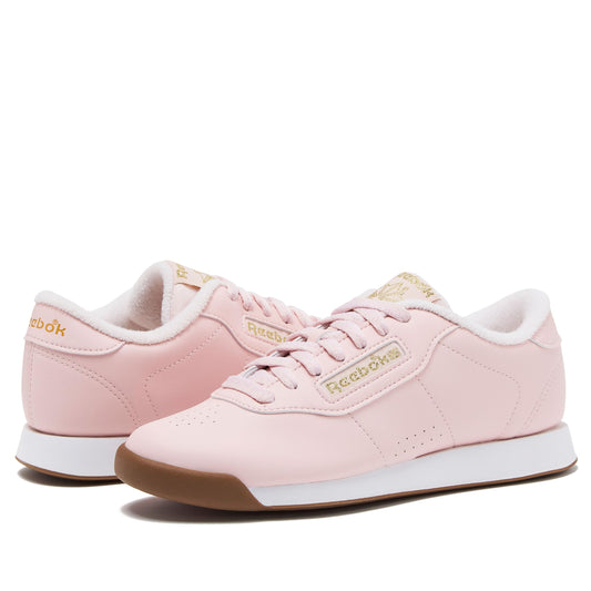 Reebok Princess Sneakers for Women, Comfortable Walking or Tennis Womens Shoes, Pink/White/Gold Metallic, 7