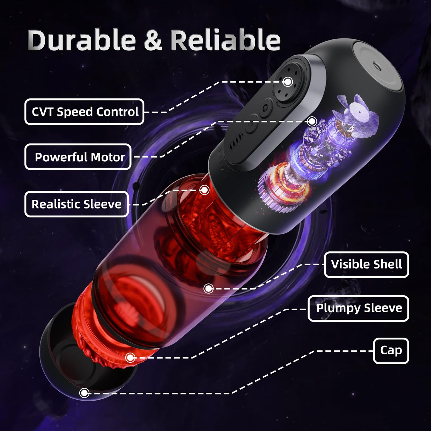 Male Masturbator Sex Toys for Men – CHARMIY APP Control Pocket Pussy Stroker with 5 Thrusting Rotating Licking & Sucking Modes, Waterproof Interactive Toy Penis Pump with CVT Speed & Power Display