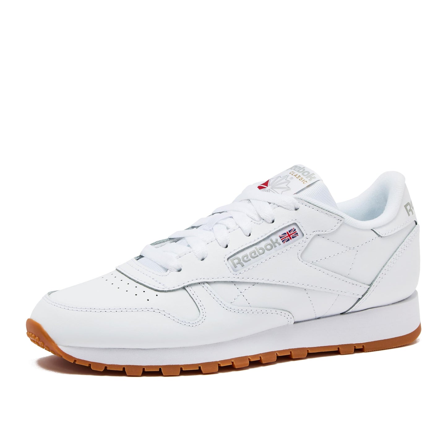 Reebok Classic Leather Sneakers for Women - Black or White Tennis Shoes Womens Size 5 to 12, Footwear White/Pure Grey3/Reebok Gum3, 8.5