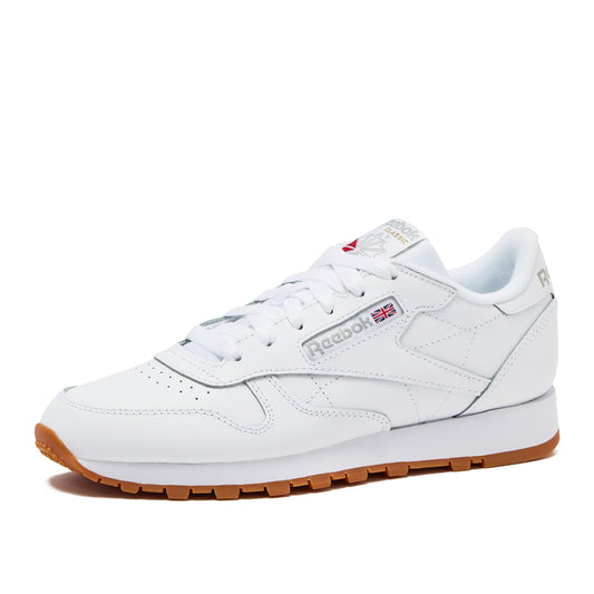 Reebok Classic Leather Sneakers for Women - Black or White Tennis Shoes Womens Size 5 to 12, Footwear White/Pure Grey3/Reebok Gum3, 8.5