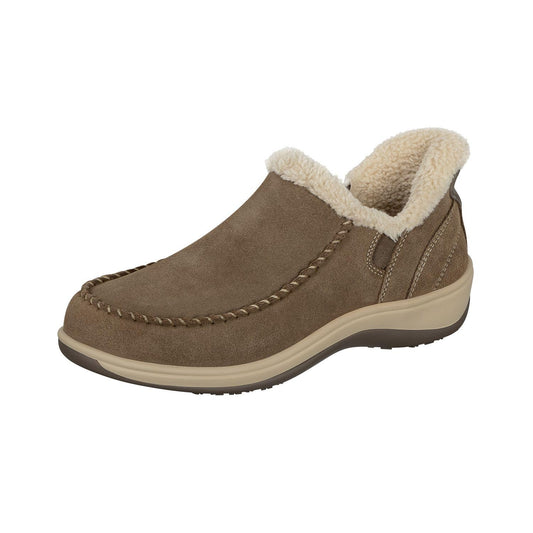 Orthofeet Women's Orthopedic Light Brown Leather Lorin Hands-Free Slipper, Size 9