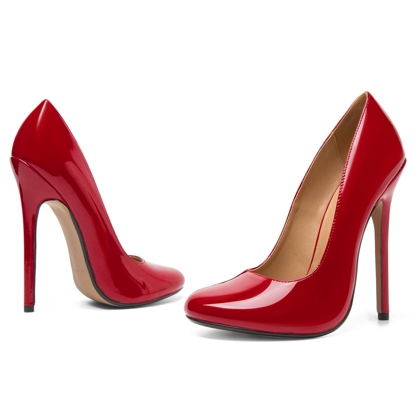 Unisex Men's Women's Round Toe High Heels Stiletto Pumps Dress Party Shoes(BLP13 Red 11)