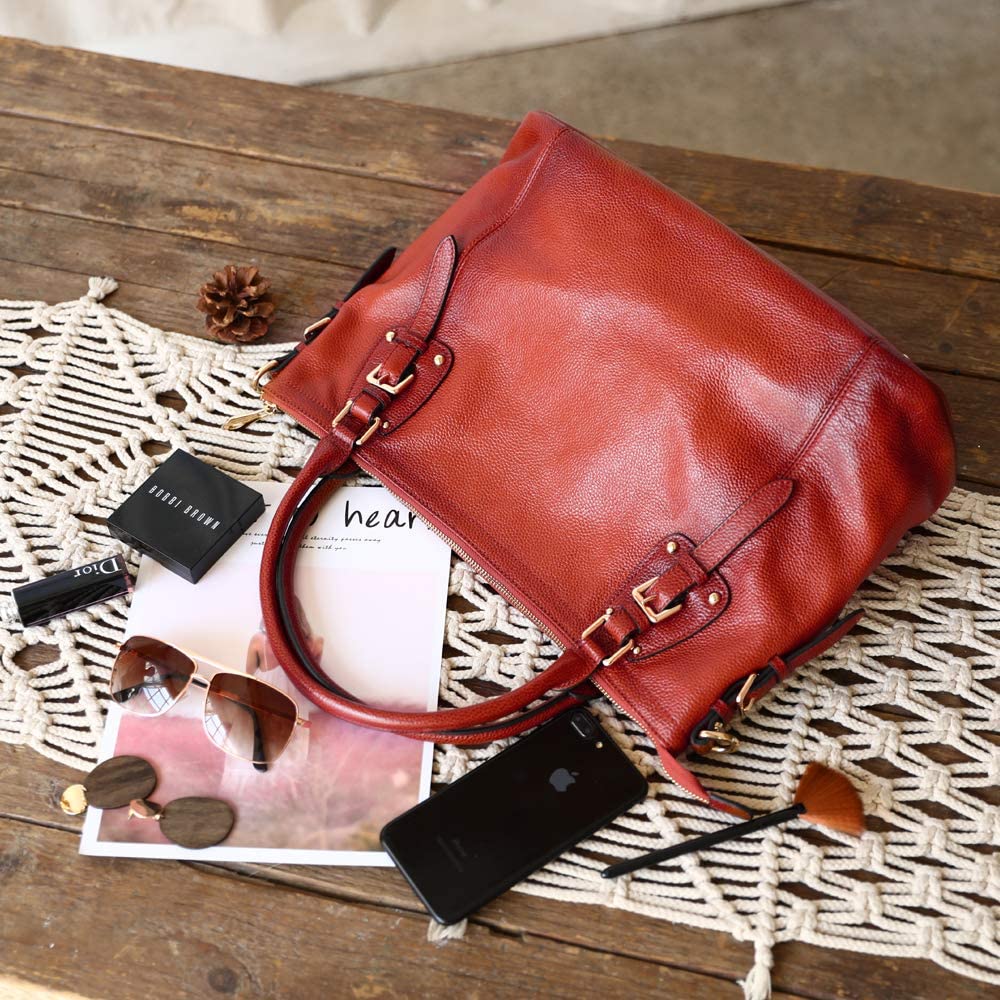 Kattee Leather Handbags Tote Shoulder Bag for Woman Satchel Designer Purse Top Handles Crossbody Bag Large Capacity