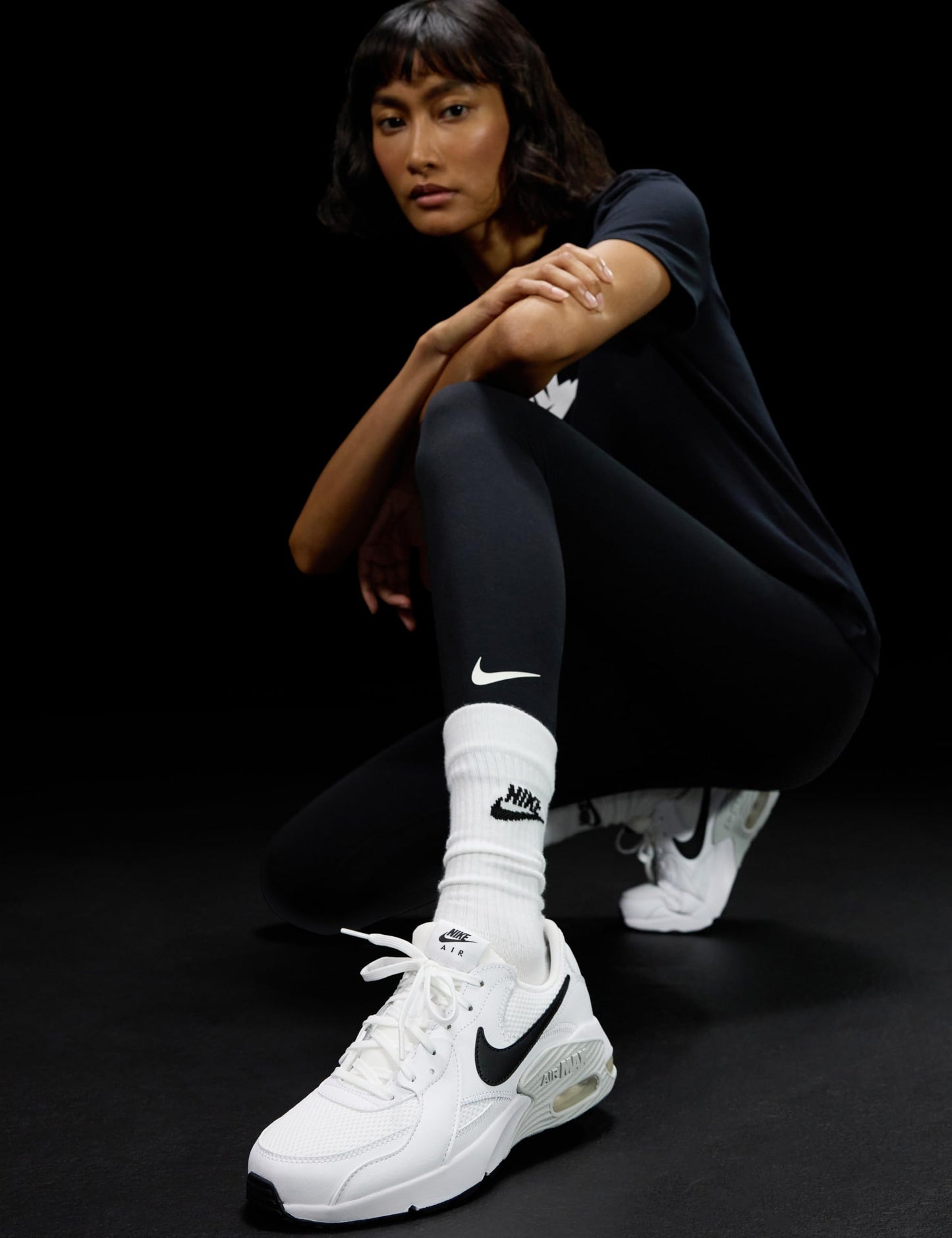 Nike Women's Air Max Excee Shoes, White/Black-Pure Platinum, 8