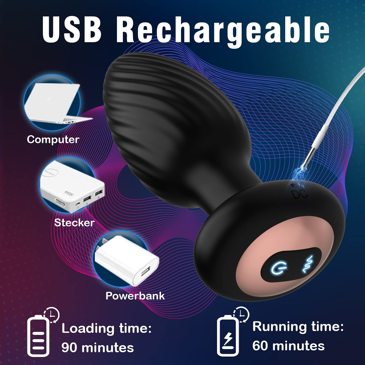 360° Rotation Adult Sex Toys for Men Prostate Massager - Swirl Surround Stimulate Prostate Point APP Remote Control, Adult Toys Anal Plug Vibrating Butt Plug with 9 Vibrating, Anal Toys Vibrator Mens