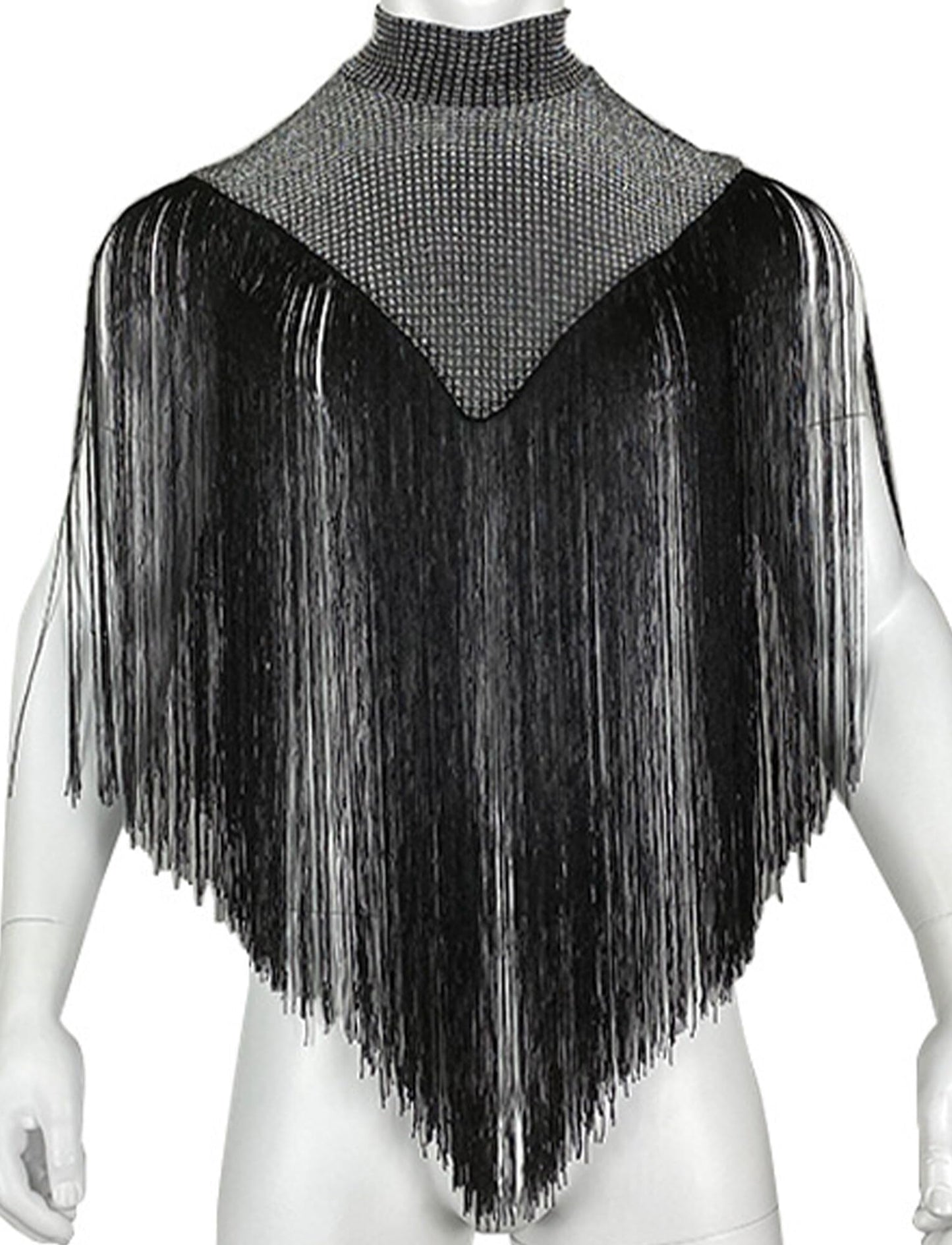 Men Tassel Shirts Patchwork Sequins Top Sleeveless See Through Fringe Trim Tank Top Night Out Rave Festival Costume Disco Tank