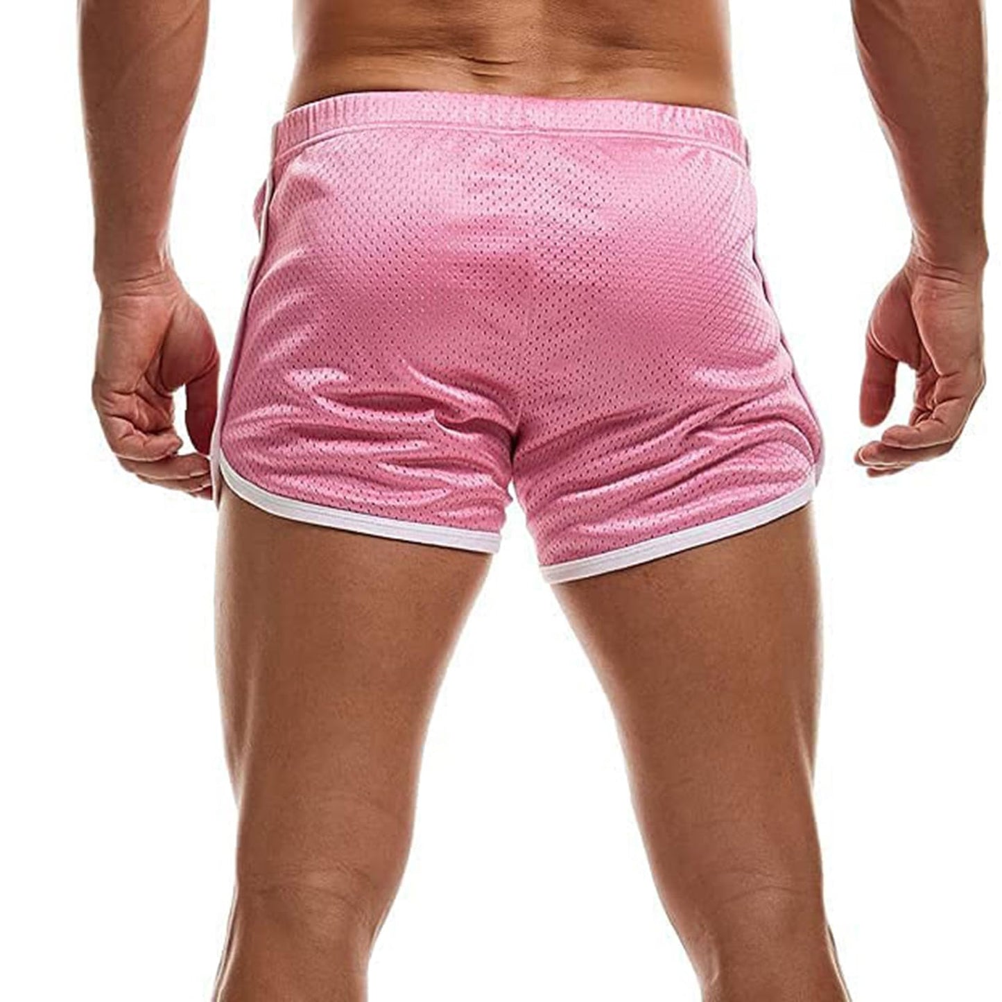 AIMPACT Mens Running Shorts Breathing Workout Gym Booty Short Shorts Pink