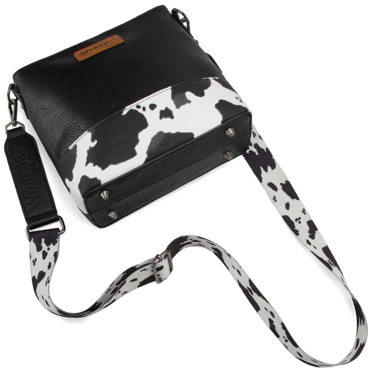 Wrangler Crossbody Purse Cow Print Cross Body Bag Womens Shoulder Bag Medium Handbag Messenger Bag WG20-83601BK