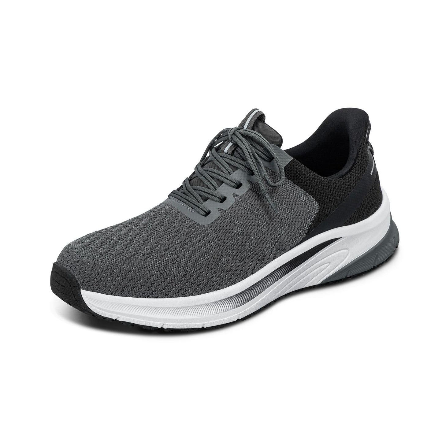 Orthofeet Men's Orthopedic Grey Hands-Free Tilos Slip-On Sneakers, Size 9 Wide