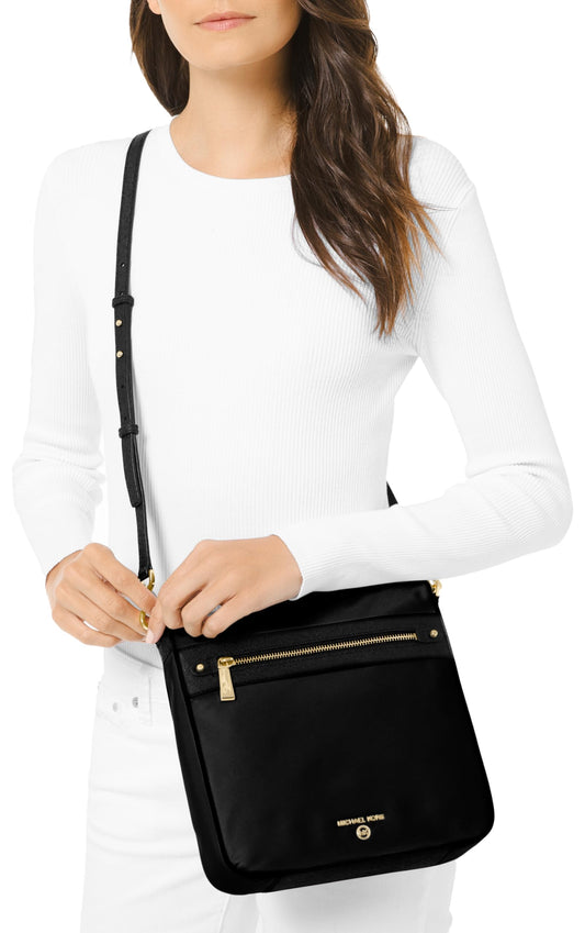 Michael Kors Jet Set Charm Large Crossbody Bag, Gold-Tone Hardware/Black, One Size