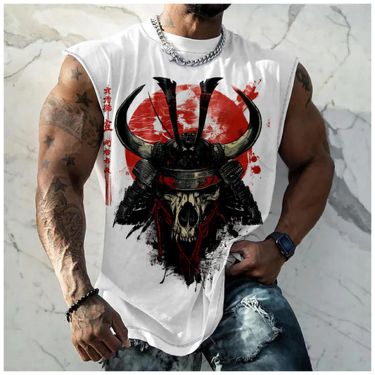 Spatofa Mens Skull Tank Tops Summer 3D Printed Graphic Big and Tall Sleeveless Crew Neck Men's Muscle T-Shirts Cotton Top,Skull 26,S