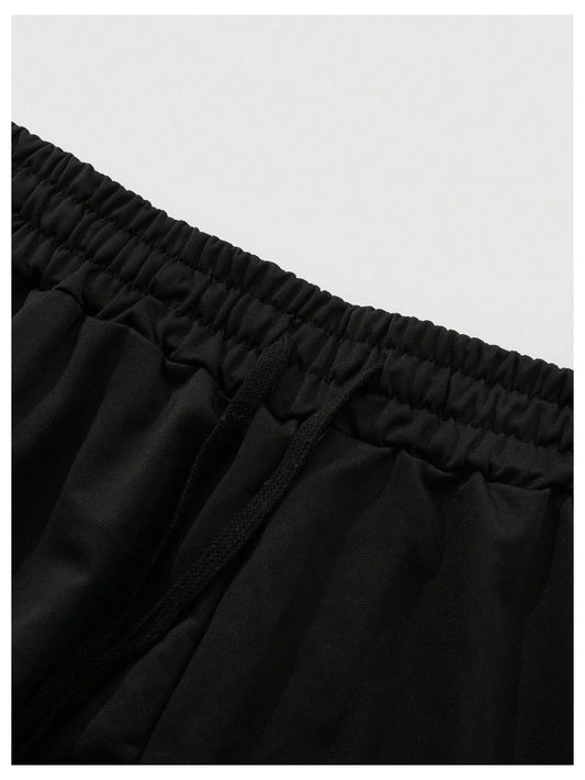 RoseSeek Men's 2 Piece Workout Tracksuit Sleeveless Hoodie Tank Top and Track Shorts Clothing Set Black Small