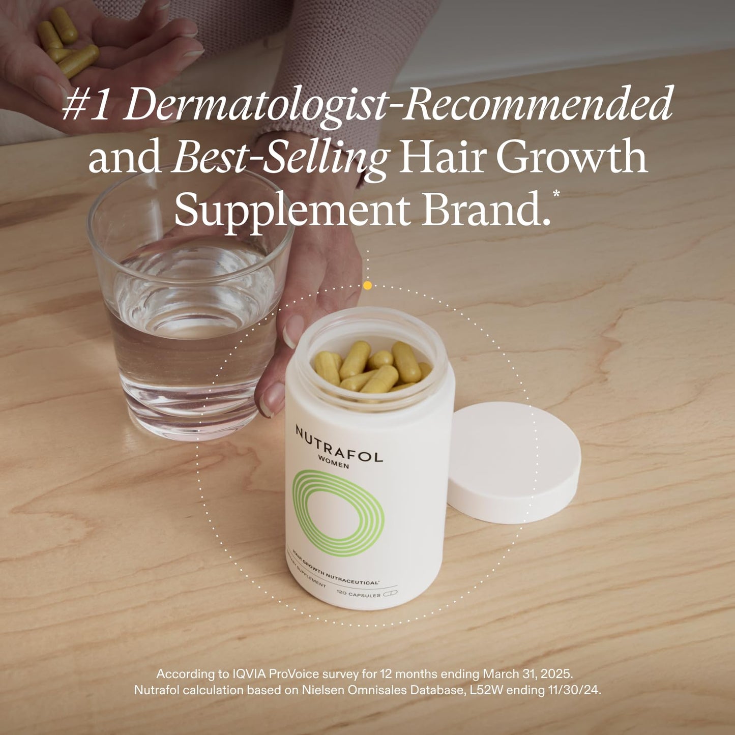 Nutrafol Women's Hair Growth Supplements, Ages 18-44, Clinically Proven for Visibly Thicker and Stronger Hair in 3-6 Months, Dermatologist Recommended - 2 Month Supply, 2 Refill Pouches