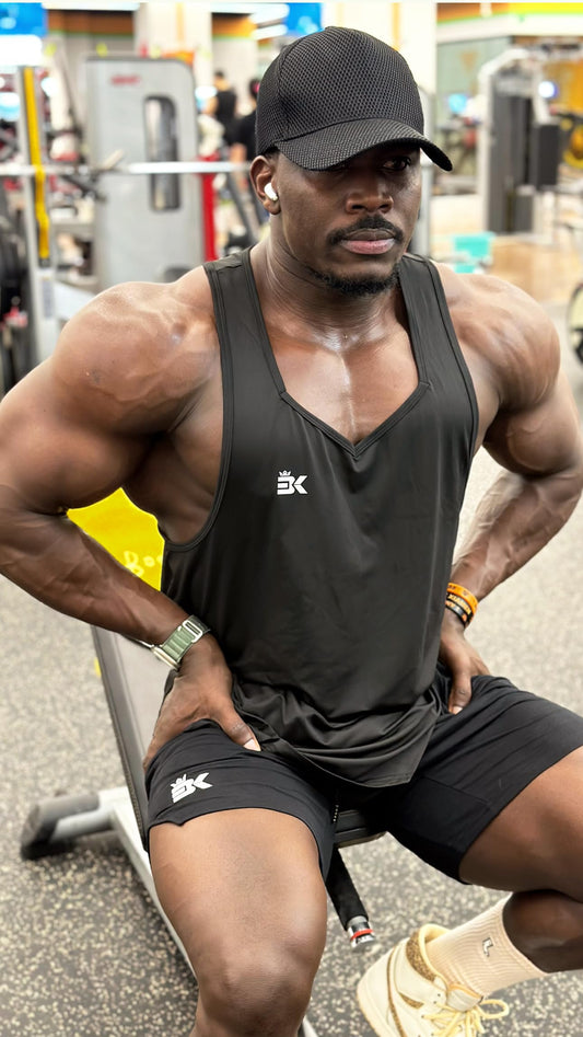 BROKIG Men's Airstretch Gym Shorts,5 Inch Slim Fit Running Exercise Athletic Workout Shorts for Men with Zipper Pockets(Oliver Grey,Medium)